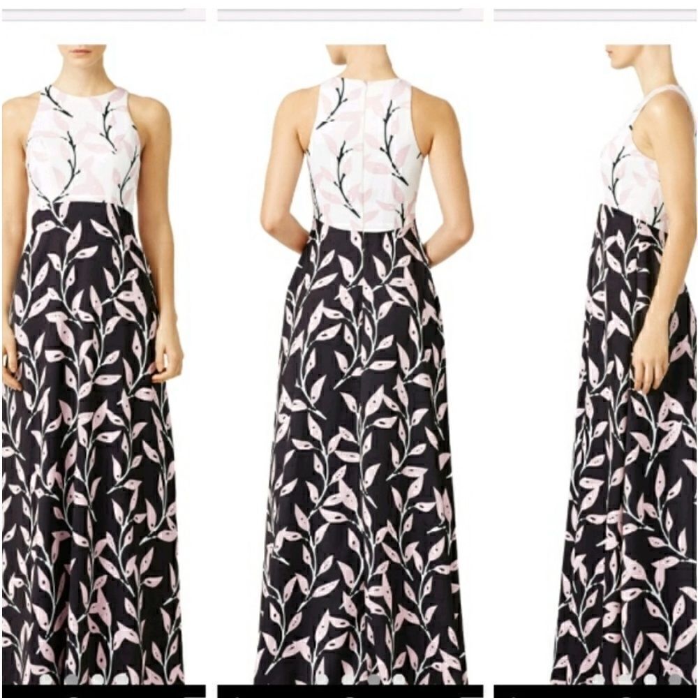 Cynthia Rowley Pastel Petal Branch Gown Long Maxi Dress Size 8